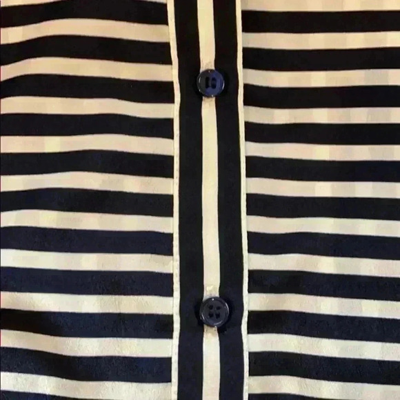 The Limited Blue, White Striped Button Up Blouse Size Small - Picture 4 of 7